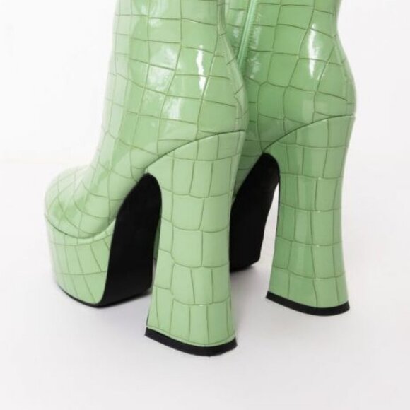 AZALEA WANG COME AND GET IT  CHUNKY BOOTIE IN GREEN ( BRAND NEW !!!! ) - Picture 3 of 9